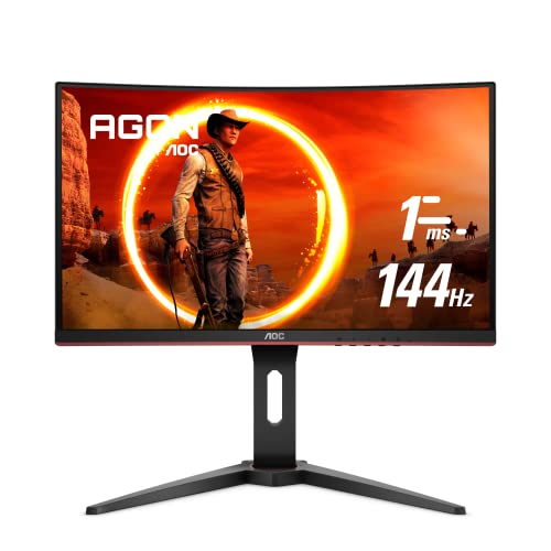 AOC C24G1 24' Curved Frameless Gaming Monitor, FHD 1080p, 1500R VA panel,...