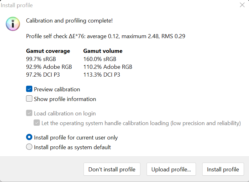 Zenbook 17 Fold OLED DCI P3 gamut coverage