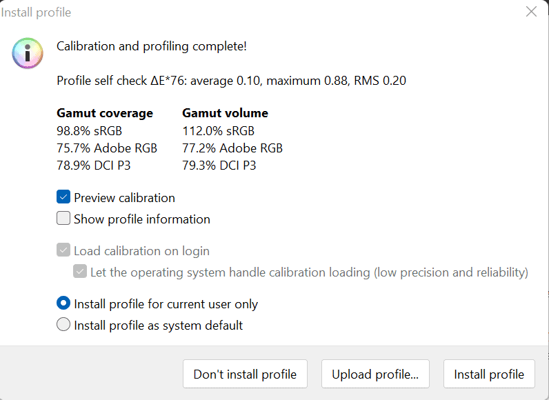 Zenbook 17 Fold OLED sRGB gamut coverage